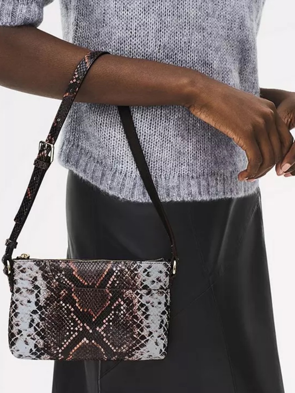 NEW RADLEY LONDON
Pockets Faux Snake Mini Ziptop Ew Shoulder Bag